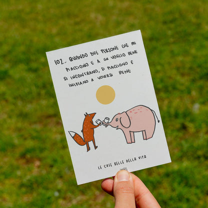 Le cose belle della vita - 102. Quando due persone che mi piacciono e a cui voglio bene si incontrano, si piacciono e si vogliono bene - prato