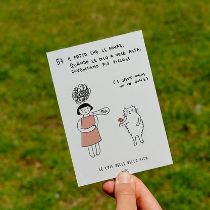 Le cose belle della vita - 57. Il fatto che le paure, se le dico a voce alta, diventano più piccole (e spesso anche un po' buffe) - prato