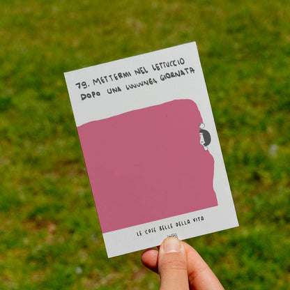 Le cose belle della vita - 79. Mettermi nel lettuccio dopo una lunga giornata - prato