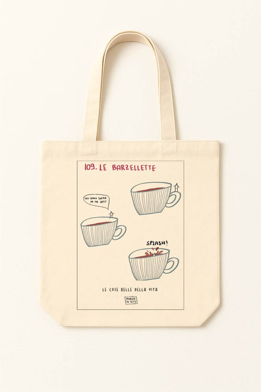 The beautiful things in life - 109. Jokes (a man enters a café / SPLASH - tote bag