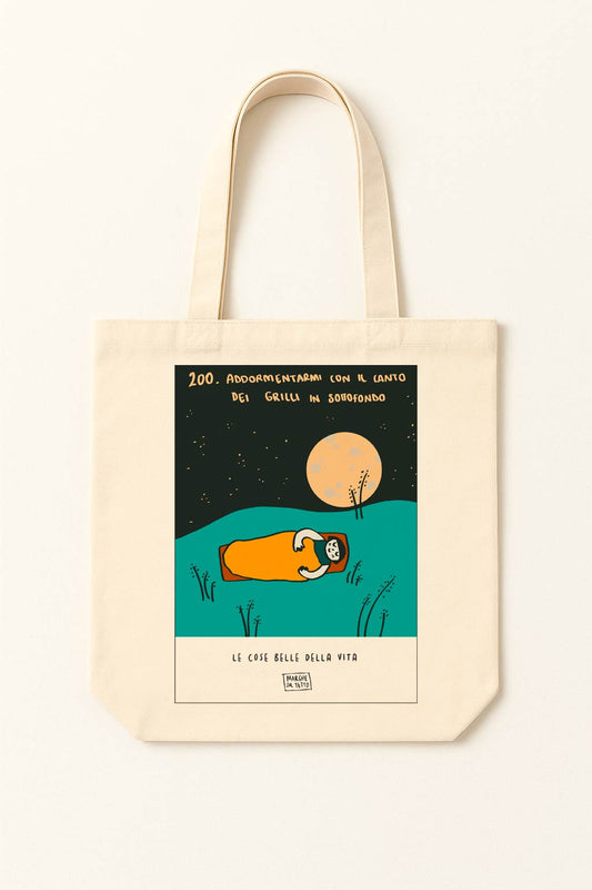 The beautiful things in life - 200. Falling asleep to the sound of crickets in the background - tote bag