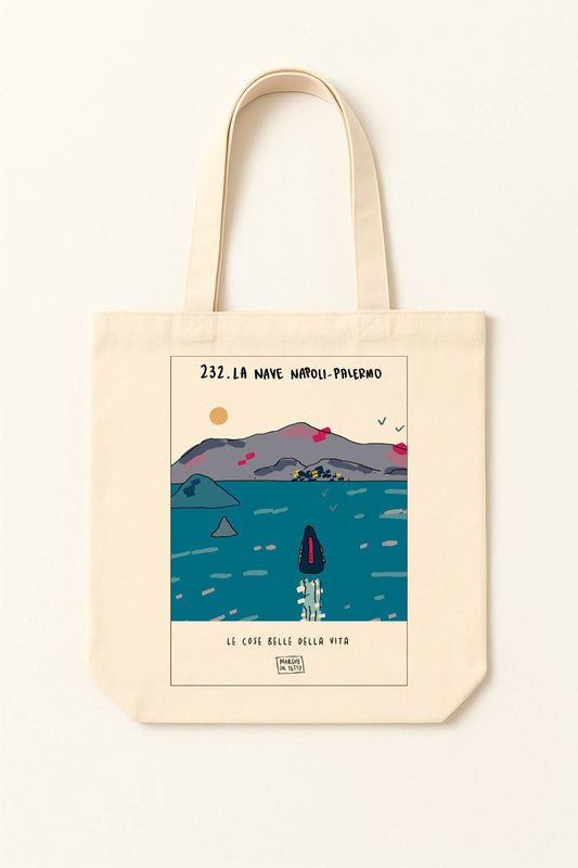 The beautiful things in life - 232. The Naples-Palermo ship - tote bag
