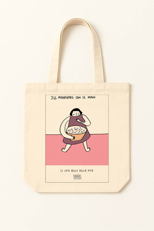 The beautiful things in life - 241. Eating with your hands - tote bag
