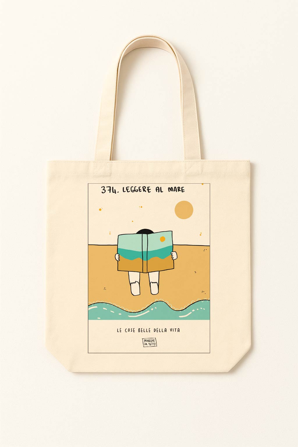 The beautiful things in life - 374. Reading at the beach - tote bag