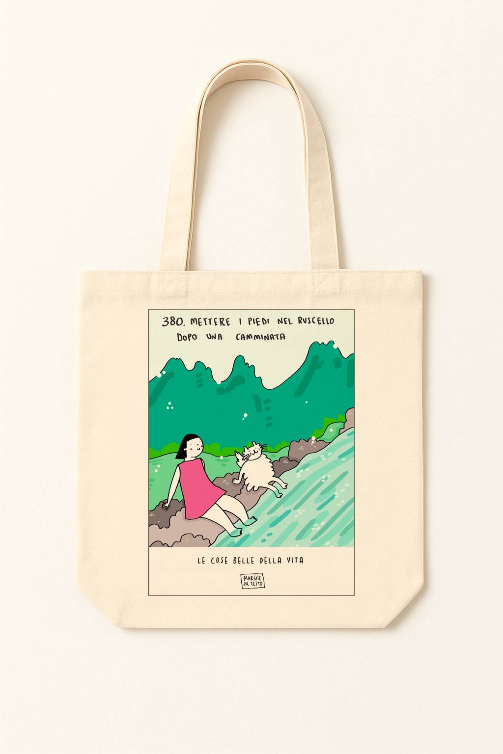 The beautiful things in life - 380. Dipping your feet in the stream after a walk - tote bag