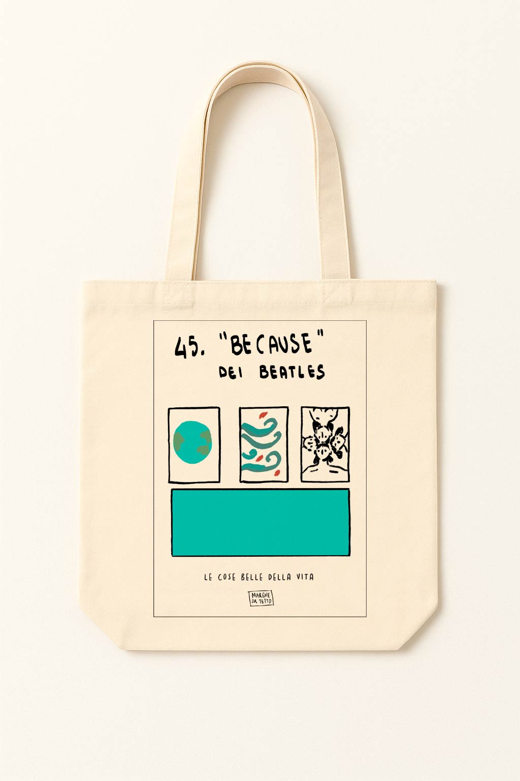 The beautiful things in life - 45. Because by the Beatles - tote bag