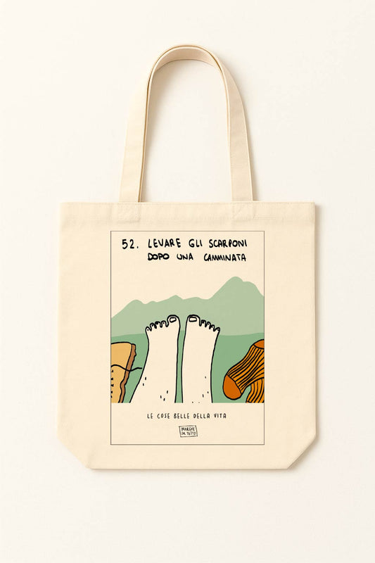 The beautiful things in life - 52. Remove your boots after a walk - tote bag