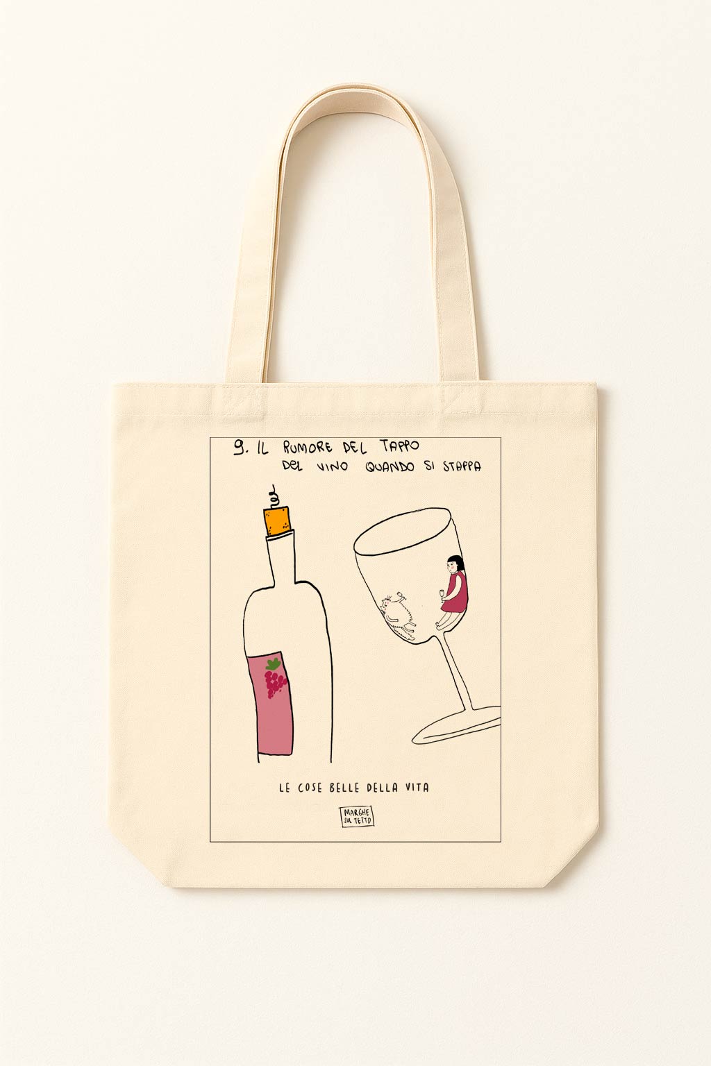 Lo bueno de la vida - 9. El ruido del tapón del vino al descorcharlo - bolsa de tela